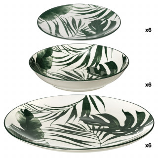 Service vaisselle 18 pièces PALME - Vert
