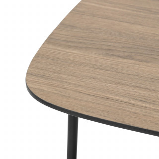 Table à café effet bois et métal HODIA - Noir