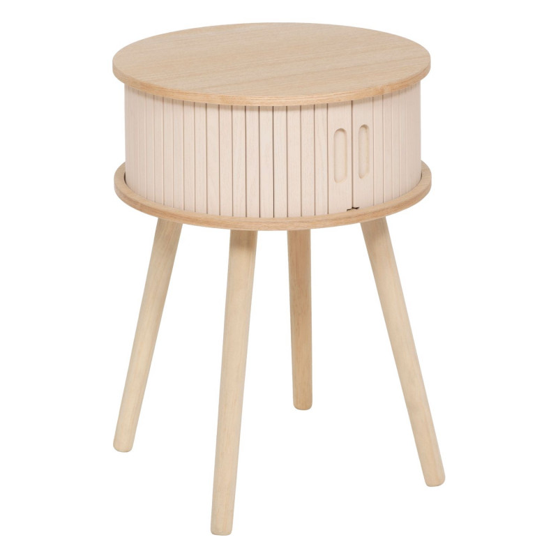 Table de chevet 2 portes en bois NYSOS - Crème