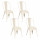 Lot de 4 chaises en métal NIKO - Beige
