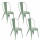 Lot de 4 chaises en métal NIKO - Vert