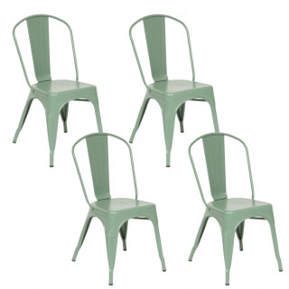Lot de 4 chaises en métal NIKO - Vert