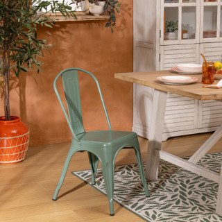 Lot de 4 chaises en métal NIKO - Vert