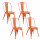 Lot de 4 chaises en métal NIKO - Orange