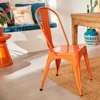 Lot de 4 chaises en métal NIKO - Orange