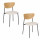 Lot de 2 chaises avec pieds en métal JAISA - Beige