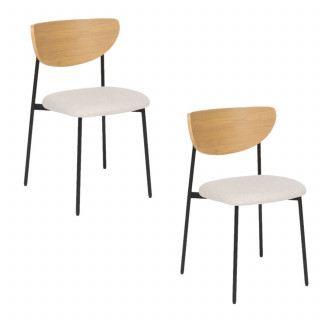 Lot de 2 chaises avec pieds en métal JAISA - Beige