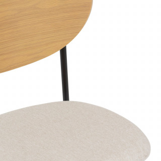 Lot de 2 chaises avec pieds en métal JAISA - Beige