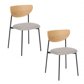 Lot de 2 chaises avec pieds en métal JAISA - Gris