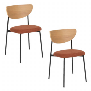Lot de 2 chaises avec pieds en métal JAISA - Ambre