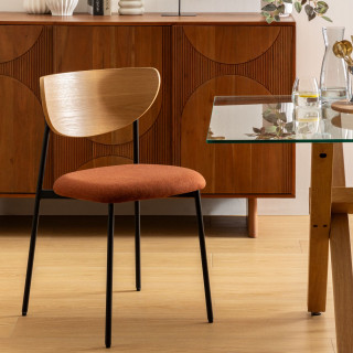 Lot de 2 chaises avec pieds en métal JAISA - Ambre