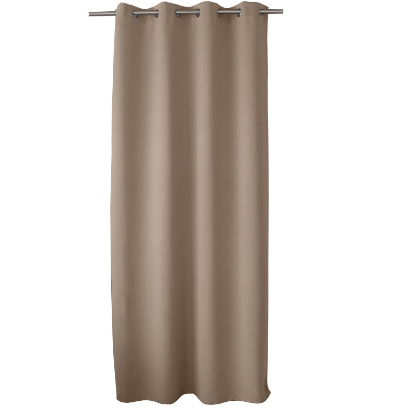 Rideau uni occultant avec œillets - 140 x 240 cm - Taupe
