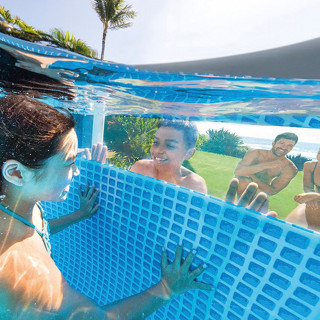Piscine tubulaire ronde avec accessoires CLEARVIEW - Diam. 4,88 m x Haut. 1,22 m - Gris