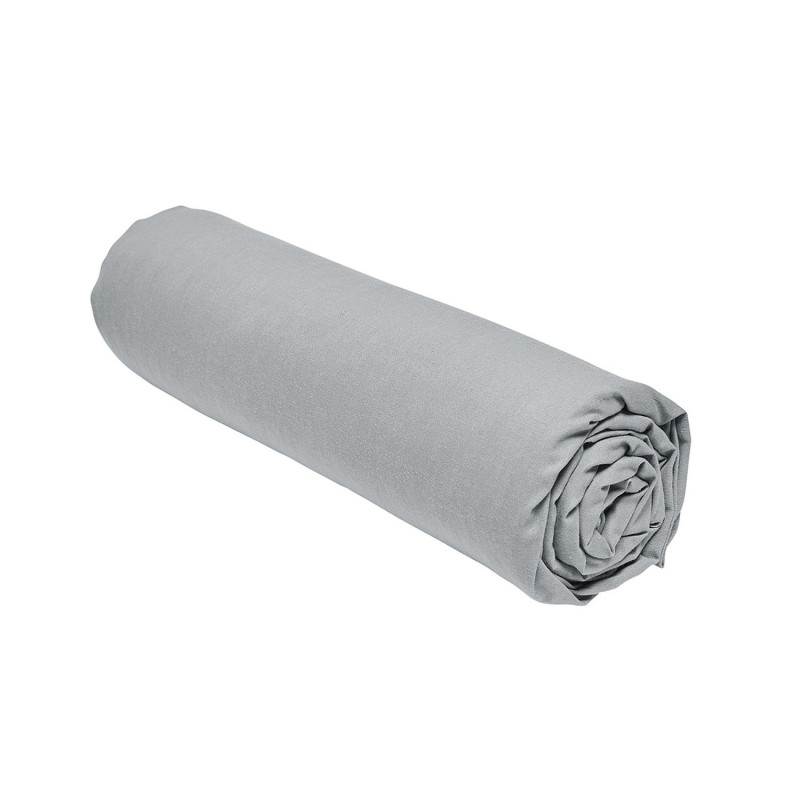 Drap housse 2 places - 100% coton BIO - 140 x 200 cm - Gris acier