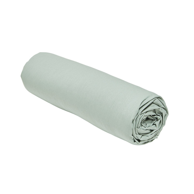 Drap housse 2 places - 100% coton BIO - 140 x 200 cm - Vert céladon