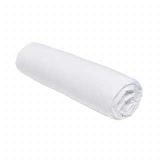 Drap housse 1 place - 100% coton BIO - 90 x 190 cm - Blanc craie