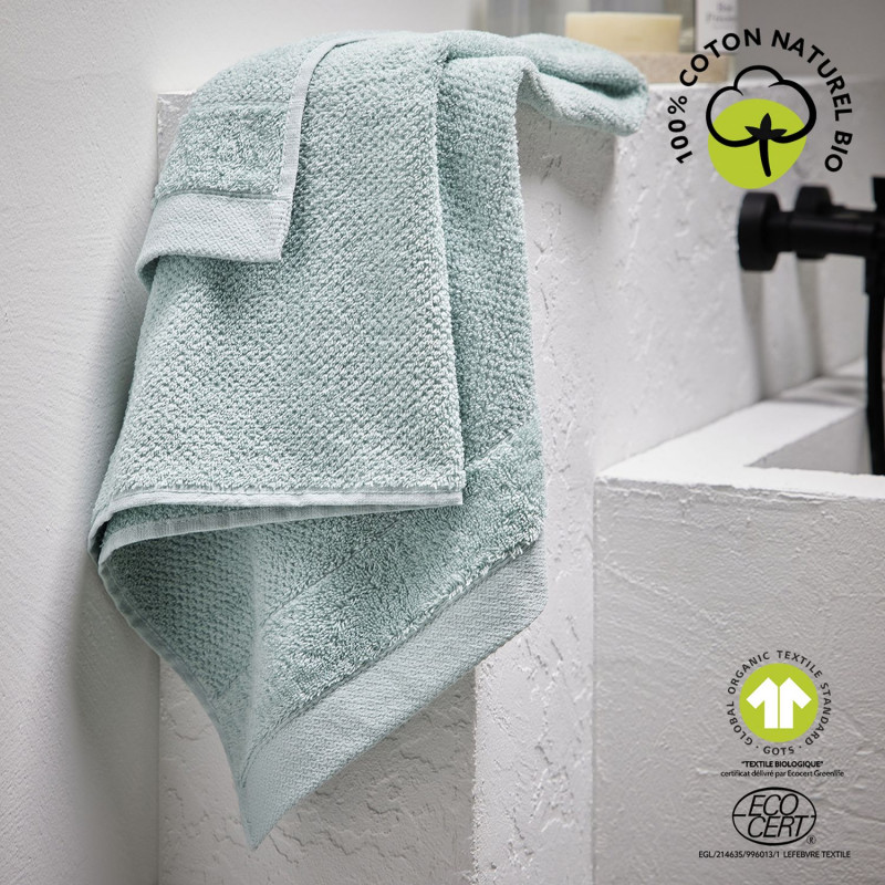 Drap de bain - 100% coton BIO - 70 x 130 cm - Vert céladon