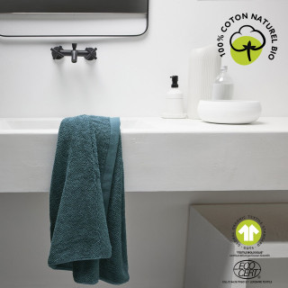 Drap de bain - 100% coton BIO - 70 x 130 cm - Bleu paon