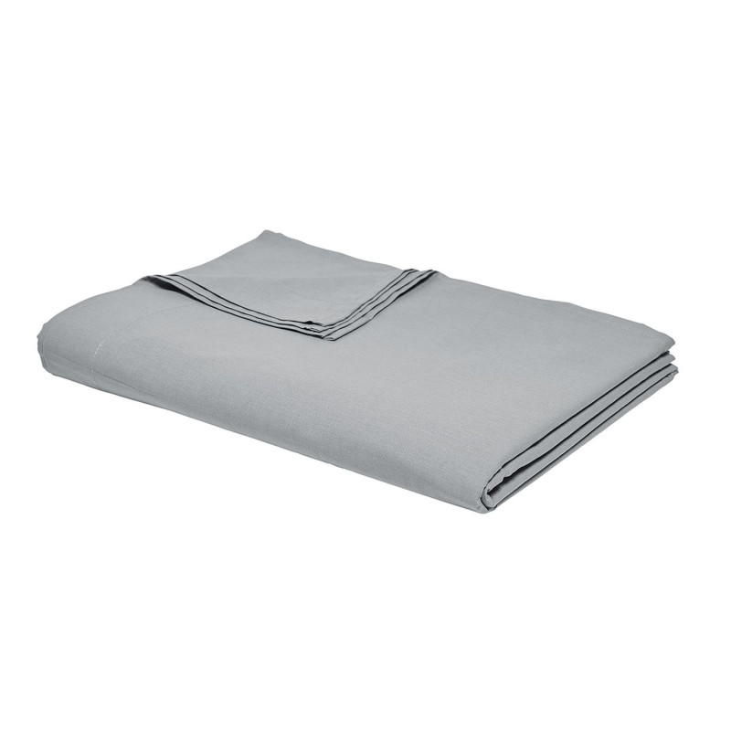 Drap plat - 100% coton BIO - 180 x 290 cm - Gris acier