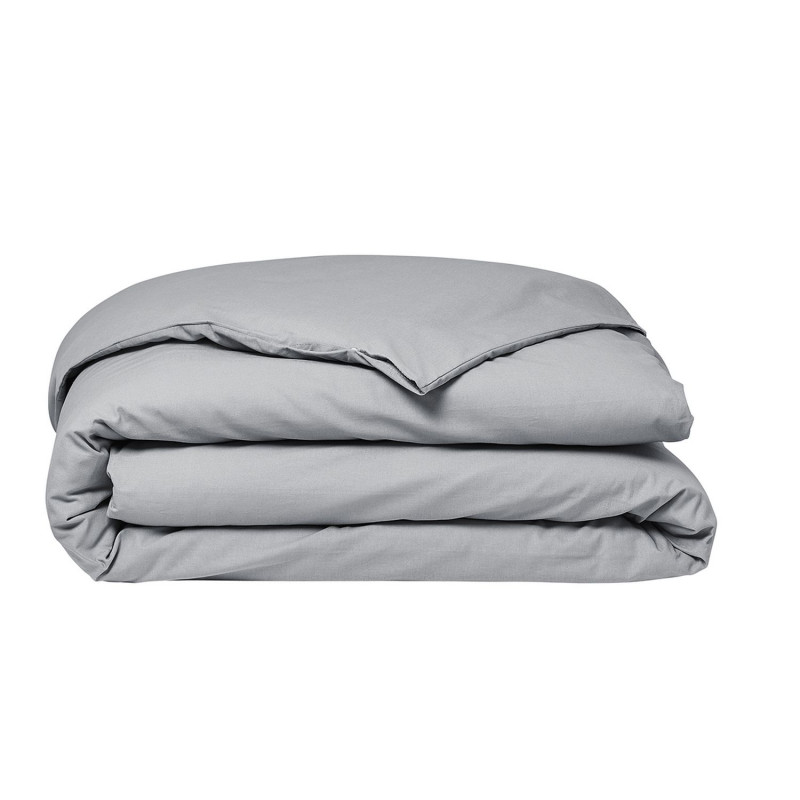 Housse de couette 2 places - 100% coton BIO - 220 x 240 cm - Gris acier