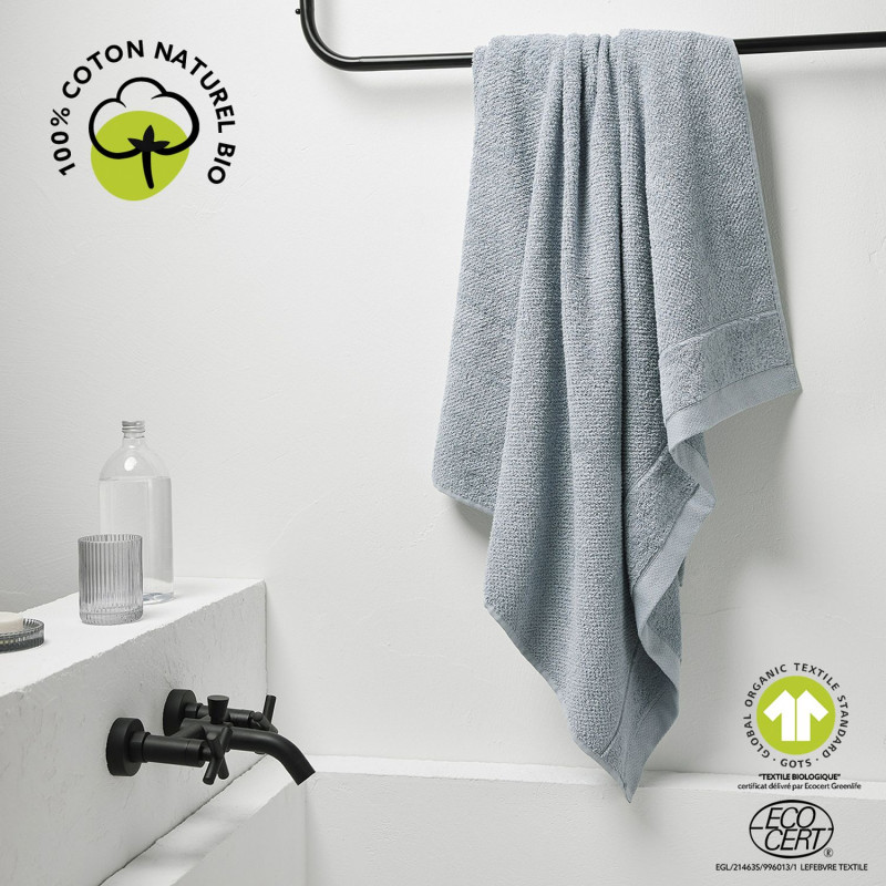 Maxi drap de bain - 100% coton BIO - 90 x 150 cm - Gris acier