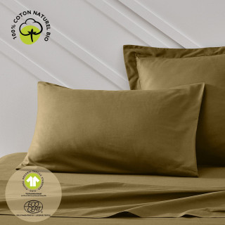 Taie d'oreiller rectangulaire - 100% coton BIO - 50 x 70 cm - Marron bronze