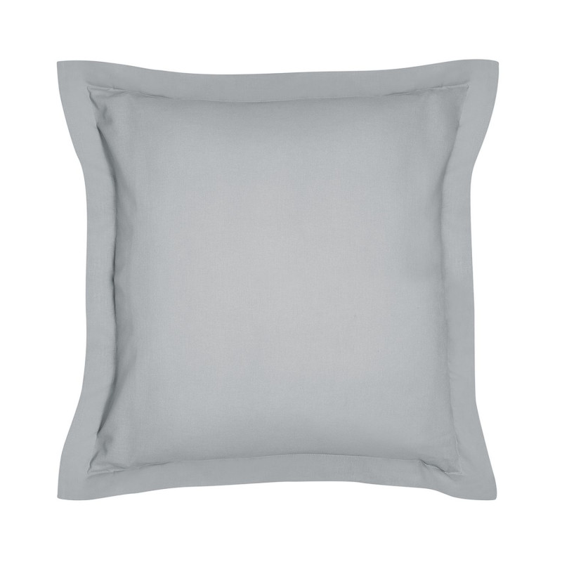 Taie d'oreiller carrée à volant plat - 100% coton BIO - 63 x 63 cm - Gris acier