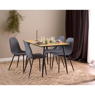 Lot de 4 chaises de salle à manger CLELIA - Gris foncé