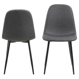 Lot de 4 chaises de salle à manger CLELIA - Gris foncé