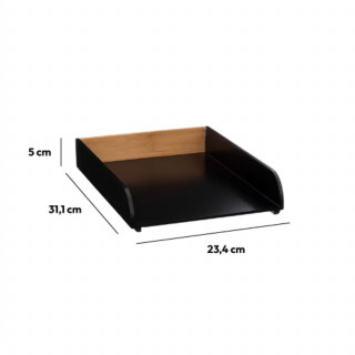 Range-documents pour bureau en bambou BAVA - Noir