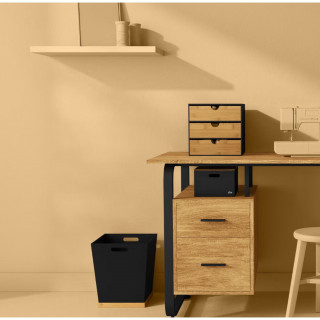 Corbeille de bureau en bambou BAVA - Noir