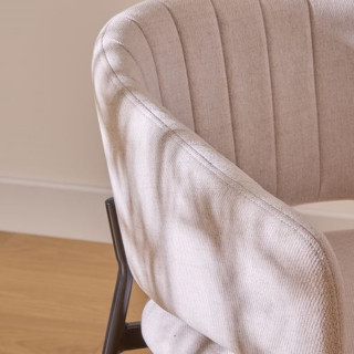 Lot de 2 fauteuils à diner en tissu SOLEA - Beige