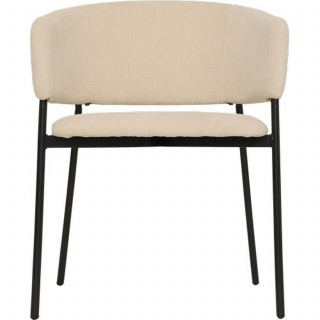 Lot de 2 fauteuils à diner en velours SOLEA - Beige