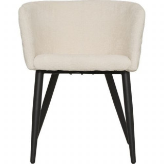 Lot de 2 fauteuils à diner en tissu chenille MARLO - Ivoire