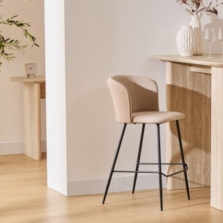Lot de 2 tabourets de bar JASNY - Beige