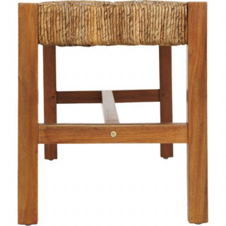 Banc 2 places avec assise tressée en bois SIDOAN - Marron