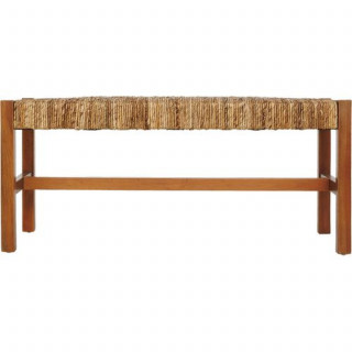 Banc 2 places avec assise tressée en bois SIDOAN - Marron
