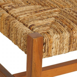 Banc 2 places avec assise tressée en bois SIDOAN - Marron