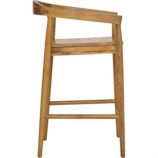 Lot de 2 tabourets de bar en teck naturel MIYAKO - Marron