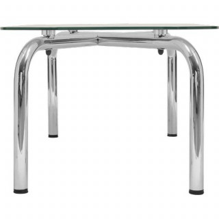 Table basse en verre et métal chromé HECATE
