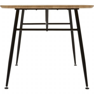 Table à manger en bois et métal 6 personnes ROXAS - Beige et noir