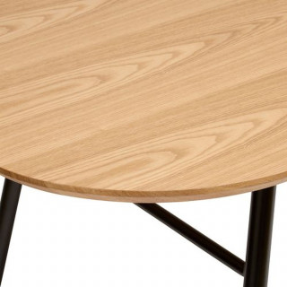 Table à manger en bois et métal 6 personnes ROXAS - Beige et noir