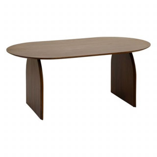 Table à manger en bois massif 6 personnes ISANA - Marron