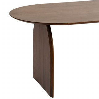 Table à manger en bois massif 6 personnes ISANA - Marron