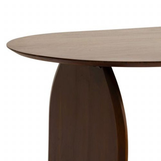 Table à manger en bois massif 6 personnes ISANA - Marron
