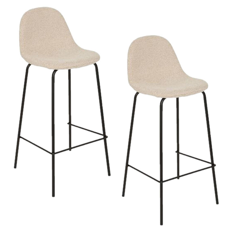 Lot de 2 tabourets de bar VLADI - Gris Lot de 2 tabourets de bar VLADI - Gris