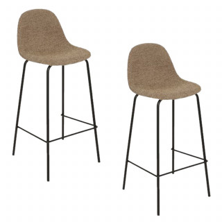 Lot de 2 tabourets de bar VLADI - Beige
