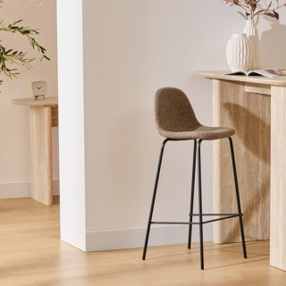 Lot de 2 tabourets de bar VLADI - Beige