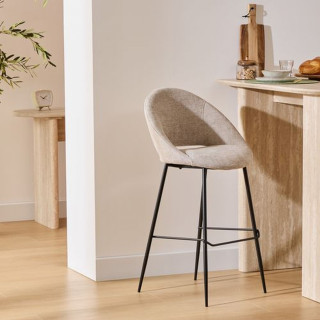Lot de 2 tabourets de bar AMAGO - Beige