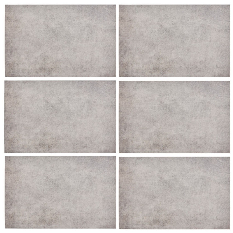 Lot de 6 sets de table effet béton AUTHENTIQUE - 45 x 30 cm